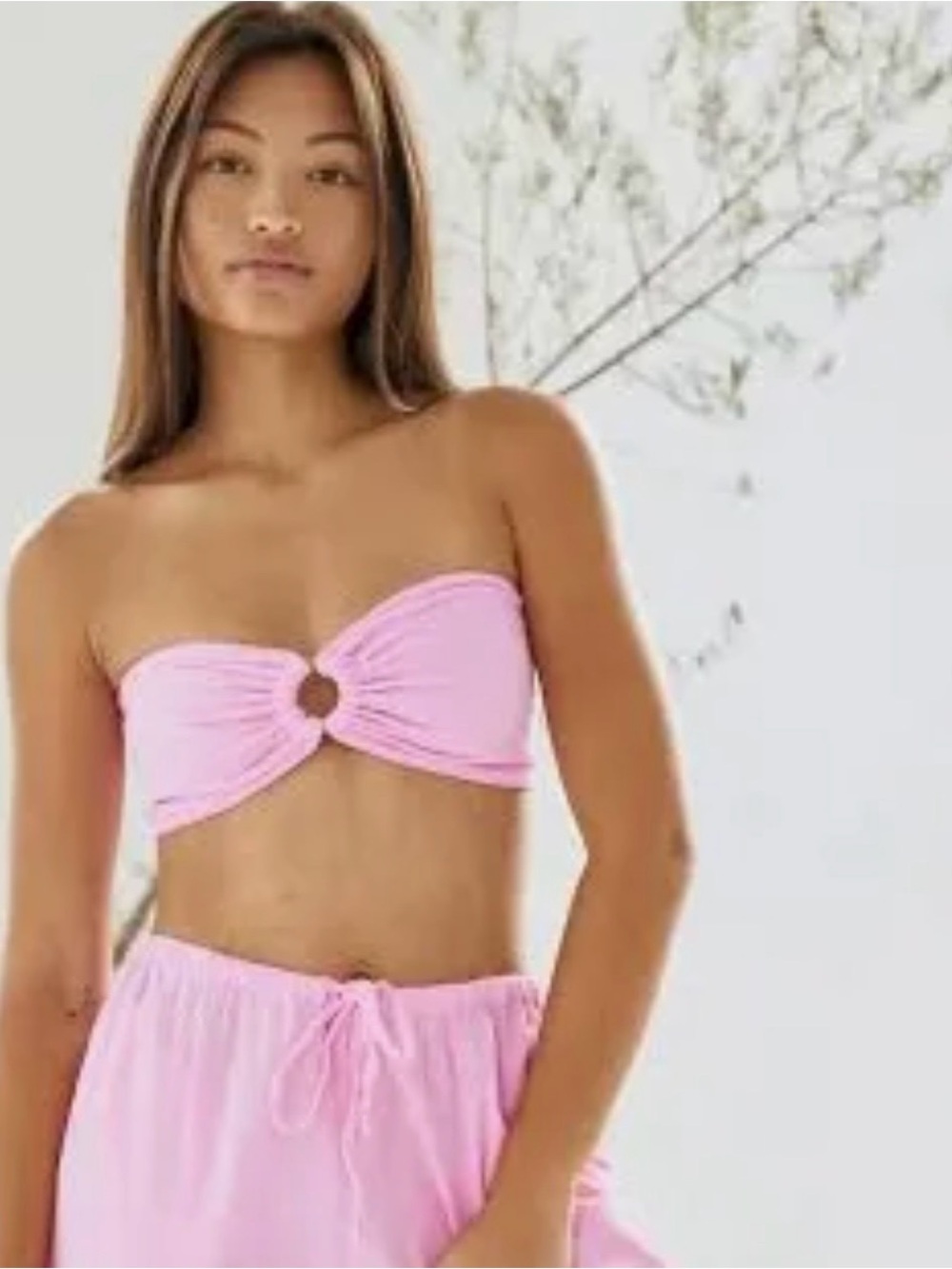 Blanco Pink Ring-Front Bandeau Top